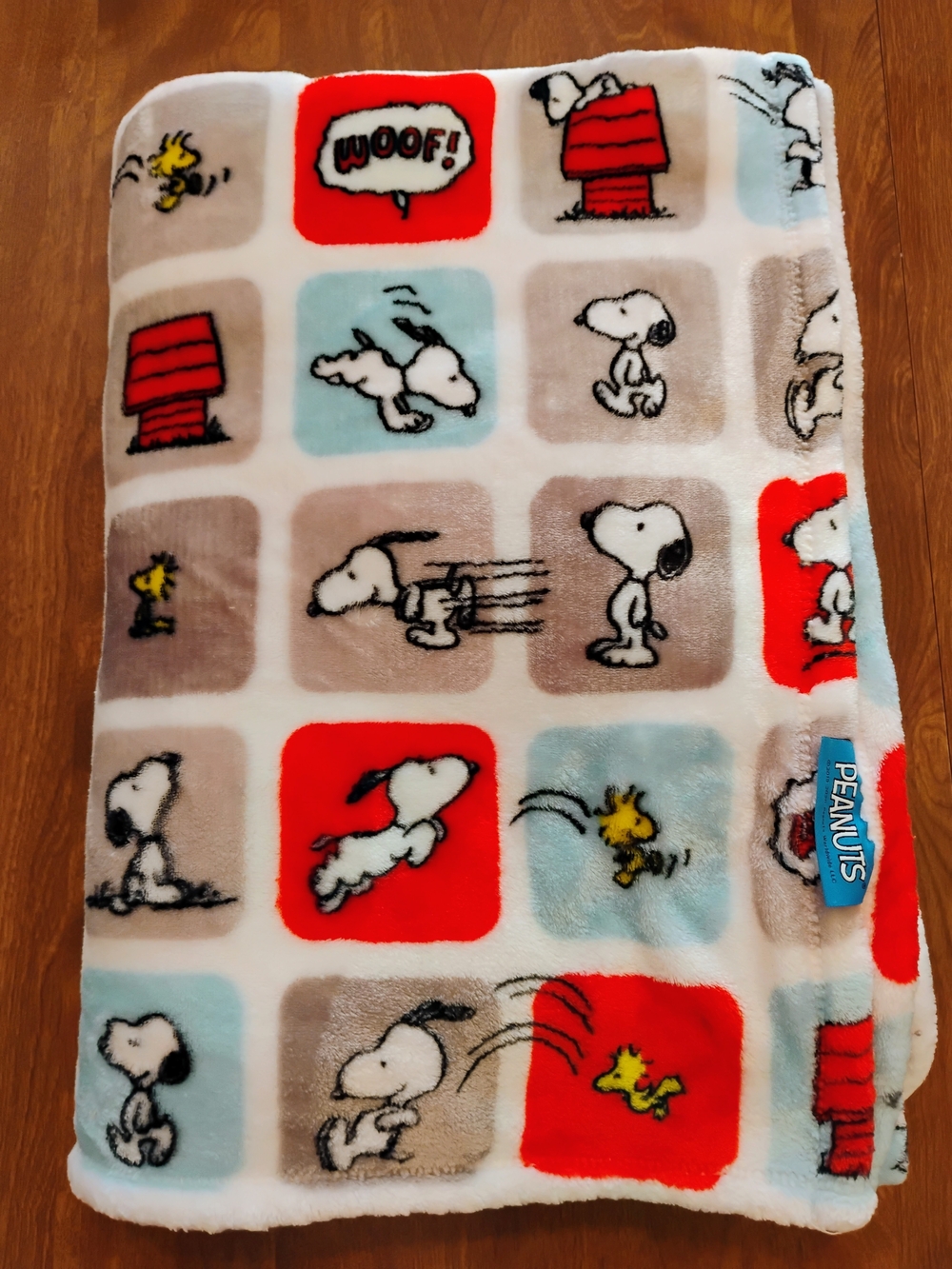 Peanuts Berkshire Snoopy And Woodstock Comic Block Twin Size Blanket 60x90 In